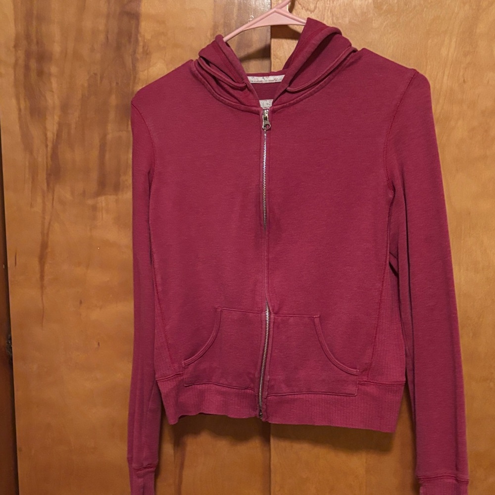 Burgundy Zip-Up Hoodie